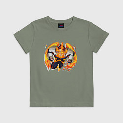 Футболка хлопковая детская Моя геройская академия Энджи Тодороки старатель, цвет: авокадо