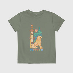 Футболка хлопковая детская Карамельный Питер, цвет: авокадо