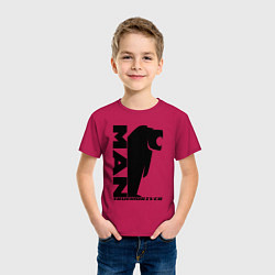 Футболка хлопковая детская MAN дальнобойщик чёрный логотип, цвет: маджента — фото 2