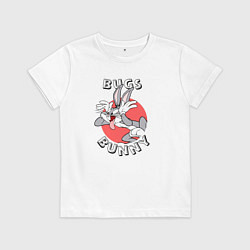 Футболка хлопковая детская Кролик Багз Банни, цвет: белый