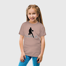 Футболка хлопковая детская Luka basketball, цвет: пыльно-розовый — фото 2