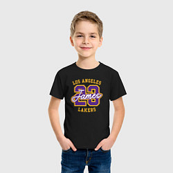 Футболка хлопковая детская Lebron James Lakers, цвет: черный — фото 2
