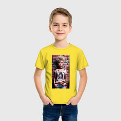Футболка хлопковая детская Barbie near wall - punks not dead, цвет: желтый — фото 2