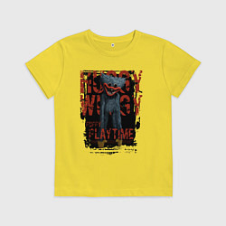 Футболка хлопковая детская Хагги Вагги из Poppy Playtime, цвет: желтый