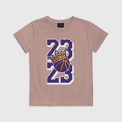 Футболка хлопковая детская Король Леброн Джеймс, цвет: пыльно-розовый