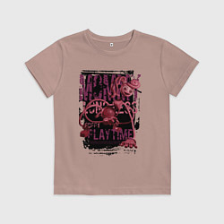 Футболка хлопковая детская Мамочка длинные ноги из Poppy Playtime, цвет: пыльно-розовый