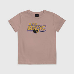 Футболка хлопковая детская Luka magic basketball, цвет: пыльно-розовый