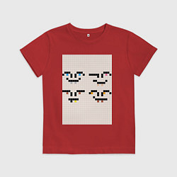 Футболка хлопковая детская Пиксилята, цвет: красный