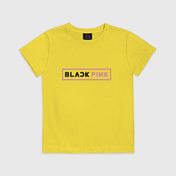 Футболка хлопковая детская Blackpink - emblem of group of South Korea, цвет: желтый