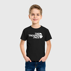 Футболка хлопковая детская The trooper face, цвет: черный — фото 2