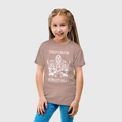 Футболка хлопковая детская Сила духа - воин с топорами, цвет: пыльно-розовый — фото 2