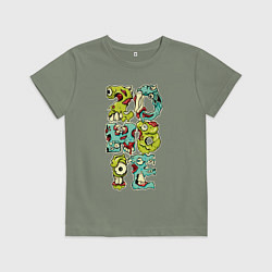Футболка хлопковая детская Зомби, цвет: авокадо