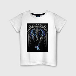 Футболка хлопковая детская Metallica thrash metal style - wolf, цвет: белый