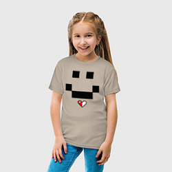 Футболка хлопковая детская Minecraft улыбка и любовь, цвет: миндальный — фото 2