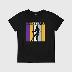 Футболка хлопковая детская Play basketball, цвет: черный