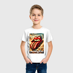 Футболка хлопковая детская Rolling Stones - logo transformation, цвет: белый — фото 2