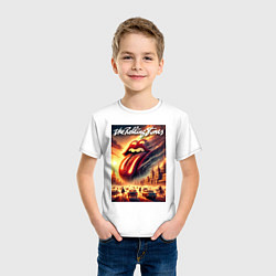 Футболка хлопковая детская Logo of the Rollings Stones, цвет: белый — фото 2