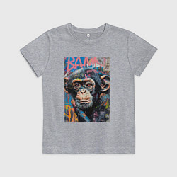 Футболка хлопковая детская Graffiti monkey, цвет: меланж