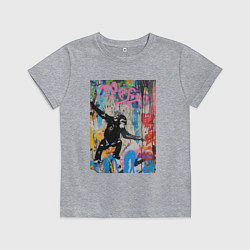Футболка хлопковая детская Monkey graffiti, цвет: меланж
