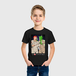 Футболка хлопковая детская Ghostbusters - Ray and his clone ghost, цвет: черный — фото 2