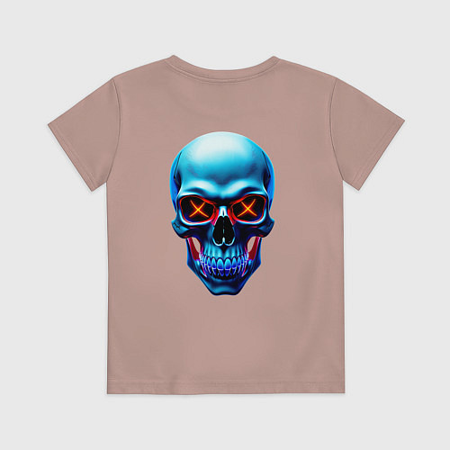 Детская футболка Skull хэллоуин / Пыльно-розовый – фото 2