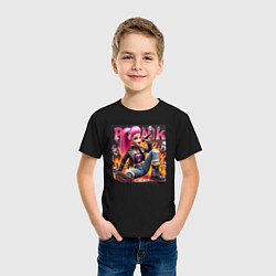 Футболка хлопковая детская Barbie singer - punks not dead, цвет: черный — фото 2
