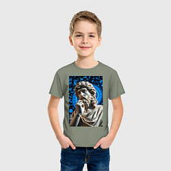 Футболка хлопковая детская Античность и математика, цвет: авокадо — фото 2