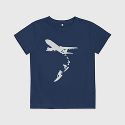 Футболка хлопковая детская Plane surfer, цвет: тёмно-синий