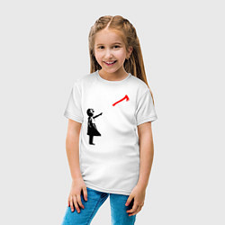 Футболка хлопковая детская Девочка и топор, цвет: белый — фото 2