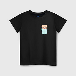 Футболка хлопковая детская PuppyM in pocket, цвет: черный