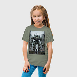 Футболка хлопковая детская Конвой роботов в городе, цвет: авокадо — фото 2