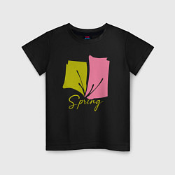 Футболка хлопковая детская Spring, цвет: черный