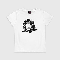 Футболка хлопковая детская The Doors - Джим Моррисон, цвет: белый
