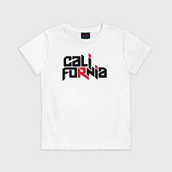 Футболка хлопковая детская USA - California, цвет: белый