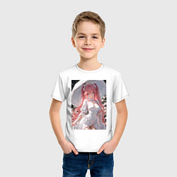 Футболка хлопковая детская Принцесса сидит под зонтиком, цвет: белый — фото 2