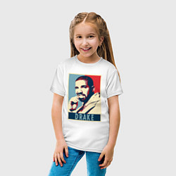 Футболка хлопковая детская Drake obey, цвет: белый — фото 2
