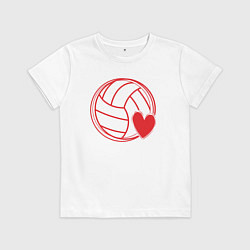Футболка хлопковая детская Volley love, цвет: белый