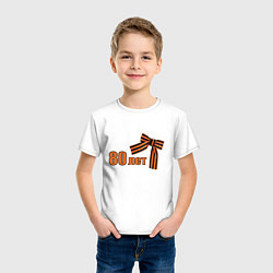Футболка хлопковая детская Георгиевская лента 80 лет, цвет: белый — фото 2