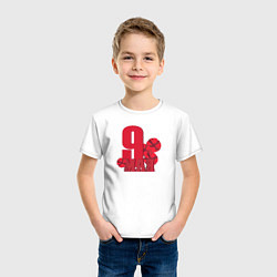 Футболка хлопковая детская 9 мая с цветами, цвет: белый — фото 2