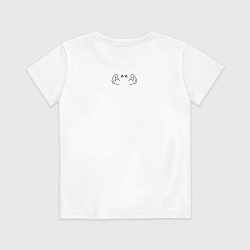 Детская футболка Протеиновый кот / Белый – фото 2