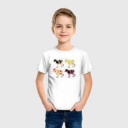 Футболка хлопковая детская Милые коровы поп-арт, цвет: белый — фото 2