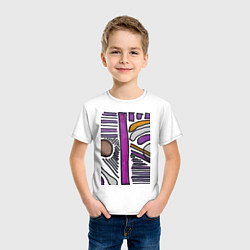Футболка хлопковая детская Фиолетовая композиция, цвет: белый — фото 2