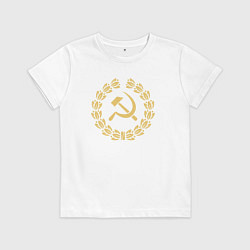 Футболка хлопковая детская Стиль серпа и молота, цвет: белый