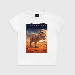 Футболка хлопковая детская Catsaurus - meme, цвет: белый