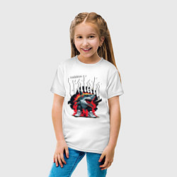 Футболка хлопковая детская Итальянские мемы акула в кроссовках, цвет: белый — фото 2