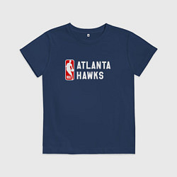 Футболка хлопковая детская Атланта Хокс команда, цвет: тёмно-синий
