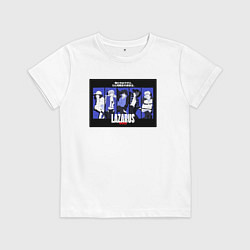 Футболка хлопковая детская Лазарь сериал персонажи, цвет: белый