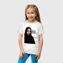 Футболка хлопковая детская Билли Айлиш готический стиль, цвет: белый — фото 2
