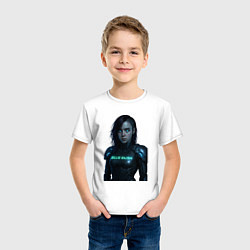Футболка хлопковая детская Билли Айлиш в космическом костюме, цвет: белый — фото 2
