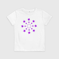 Футболка хлопковая детская Звезды кругом, цвет: белый